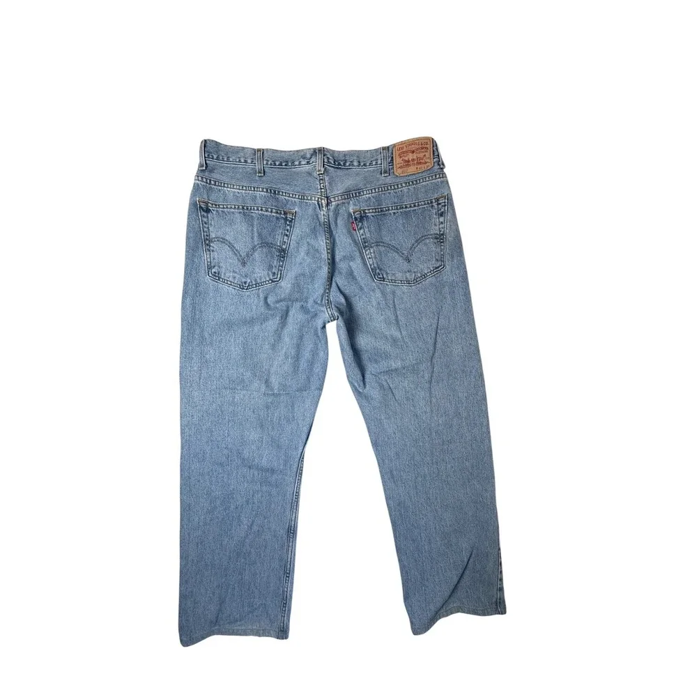 Levis 505 Regular Fit Jeans Mens 40x30 Light Wash Blue Straight‎ Leg Denim